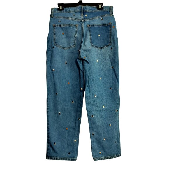 UNIVERSAL THREAD Size 12 Vintage Straight High Rise Floral Embroyered Boho - Picture 3 of 8